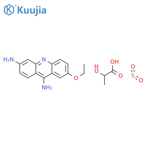 7-ethoxyacridine-3,9-diamine; 2-hydroxypropanoic acid; sulfur dioxide structure
