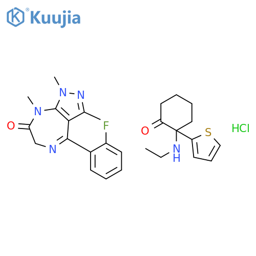 Pyrazolo[3,4-e][1,4]diazepin-7(1H)-one,4-(2- fluorophenyl)-6,8-dihydro-1,3,8-trimethyl-,mixt. with 2-(ethylamino)-2-(2-thienyl)cyclohexanone hydrochloride structure