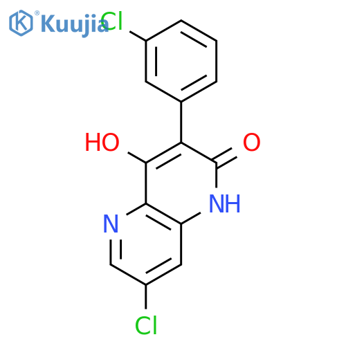 1,5-Naphthyridin-2(1H)-one, 7-chloro-3-(3-chlorophenyl)-4-hydroxy- structure