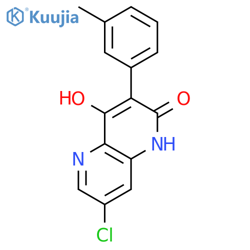 1,5-Naphthyridin-2(1H)-one, 7-chloro-4-hydroxy-3-(3-methylphenyl)- structure