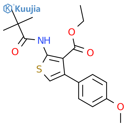 <br>ethyl 2-(2,2-dimethylpropanamido)-4-(4-methoxyphenyl)thiophene-3-carboxylat e structure