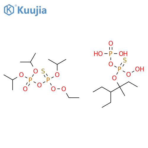 [(1,2-diethyl-1-methyl-butoxy)-hydroperoxy-phosphinothioyl] dihydrogen phosphate; (ethylperoxy-isopropoxy-phosphinothioyl) diisopropyl phosphate structure