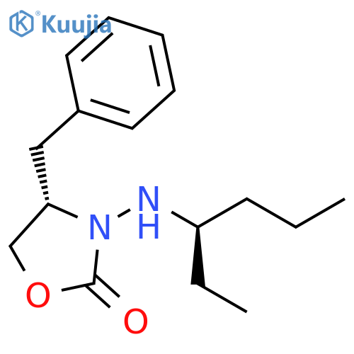 2-Oxazolidinone, 3-[[(1R)-1-ethylbutyl]amino]-4-(phenylmethyl)-, (4S)- structure