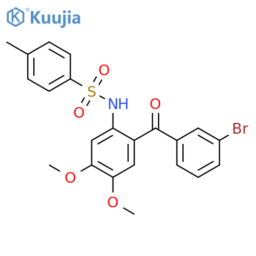 N-(2-(3-bromobenzoyl)-4,5-dimethoxyphenyl)-4-methylbenzenesulfonamide structure