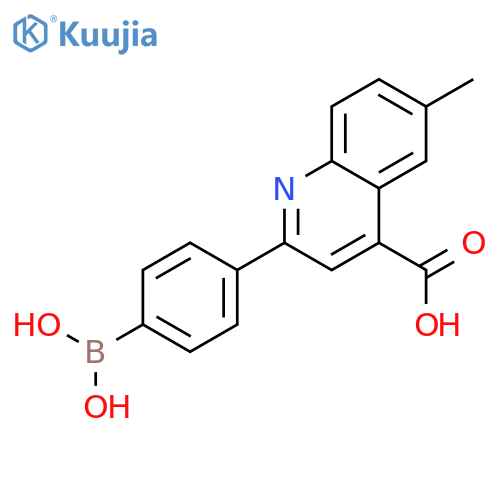 2-(4-DIHYDROXYBORANE)PHENYL-4-CARBOXY-6-METHYLQUINOLINE structure