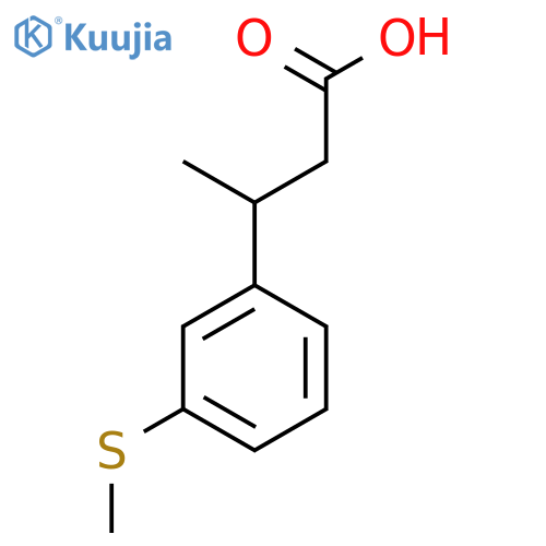 3-3-(methylsulfanyl)phenylbutanoic acid structure