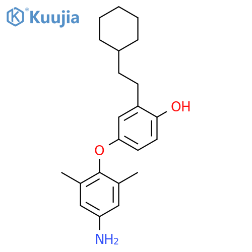 Phenol, 4-(4-amino-2,6-dimethylphenoxy)-2-(2-cyclohexylethyl)- structure