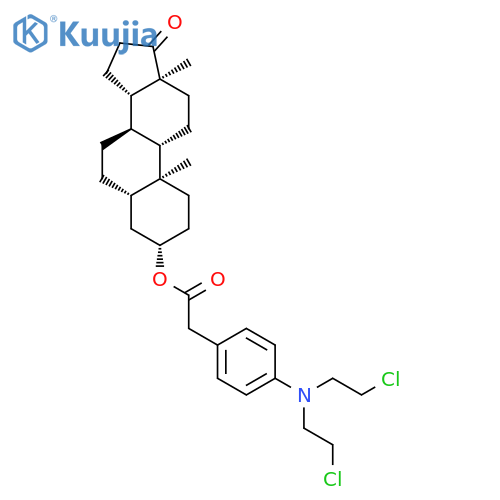 Androstan-17-one,3-[[[4-[bis(2-chloroethyl)amino]phenyl]acetyl]oxy]-, (3b,5a)- (9CI) structure