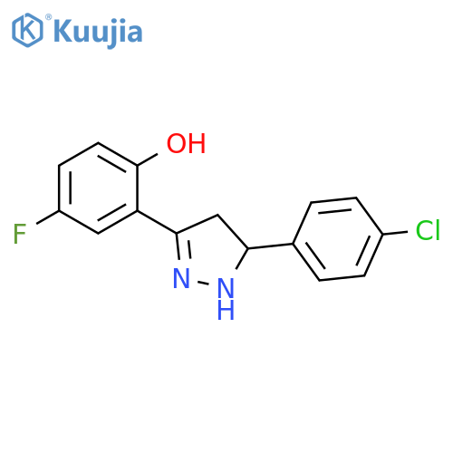 2-5-(4-chlorophenyl)-4,5-dihydro-1H-pyrazol-3-yl-4-fluorophenol structure