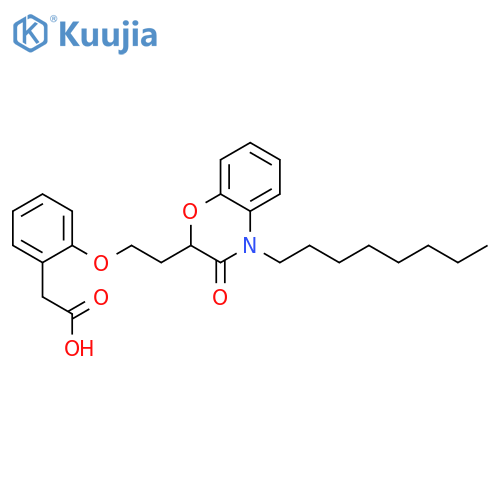 Benzeneacetic acid,2-[2-(3,4-dihydro-4-octyl-3-oxo-2H-1,4-benzoxazin-2-yl)ethoxy]- structure