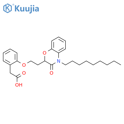 Benzeneacetic acid,2-[2-(3,4-dihydro-4-nonyl-3-oxo-2H-1,4-benzoxazin-2-yl)ethoxy]- structure