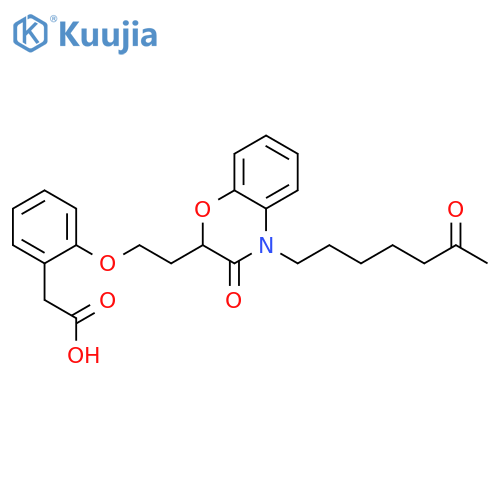 Benzeneacetic acid,2-[2-[3,4-dihydro-3-oxo-4-(6-oxoheptyl)-2H-1,4-benzoxazin-2-yl]ethoxy]- structure