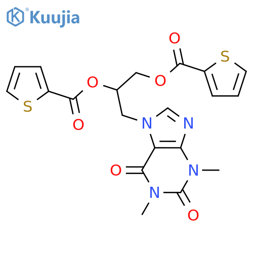 2-Thiophenecarboxylicacid,1-[(1,2,3,6-tetrahydro-1,3-dimethyl-2,6-dioxo-7H-purin-7-yl)methyl]-1,2-ethanediylester (9CI) structure