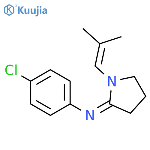 4-chloro-N-[(2E)-1-(2-methylprop-1-en-1-yl)pyrrolidin-2-ylidene]aniline structure
