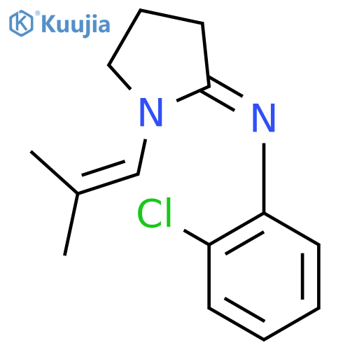 2-chloro-N-[(2E)-1-(2-methylprop-1-en-1-yl)pyrrolidin-2-ylidene]aniline structure