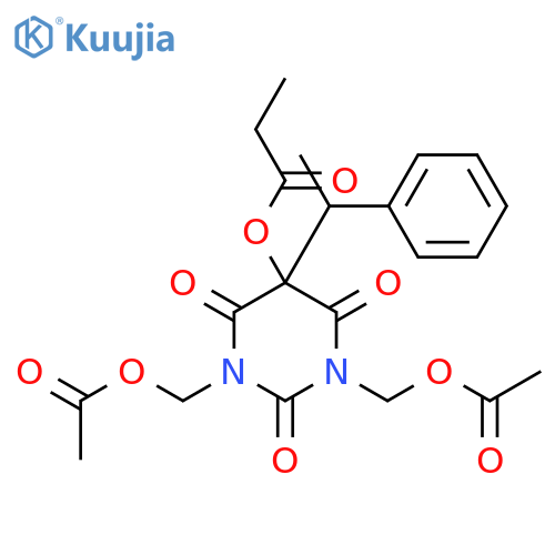 1,3-Bis((acetyloxy)methyl)-5-(1-oxopropoxy)-5-(1-phenylethyl)barbituric acid structure