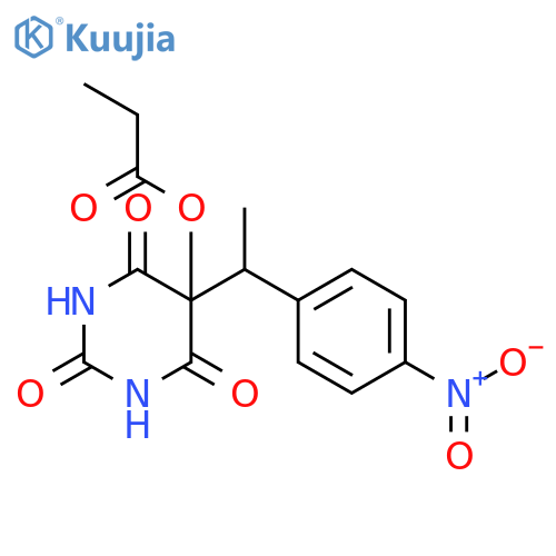 2,4,6(1H,3H,5H)-Pyrimidinetrione,5-[1-(4-nitrophenyl)ethyl]-5-(1-oxopropoxy)- structure