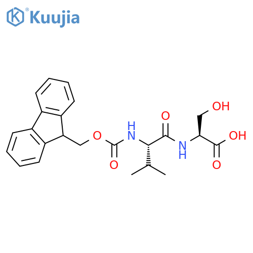 (2S)-2-(2S)-2-({(9H-fluoren-9-yl)methoxycarbonyl}amino)-3-methylbutanamido-3-hydroxypropanoic acid structure