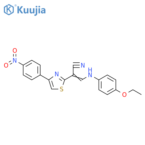 (2E)-3-[(4-ethoxyphenyl)amino]-2-[4-(4-nitrophenyl)-1,3-thiazol-2-yl]prop-2-enenitrile structure