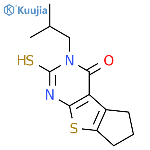 11-(2-methylpropyl)-10-sulfanyl-7-thia-9,11-diazatricyclo6.4.0.0,2,6dodeca-1(8),2(6),9-trien-12-one structure
