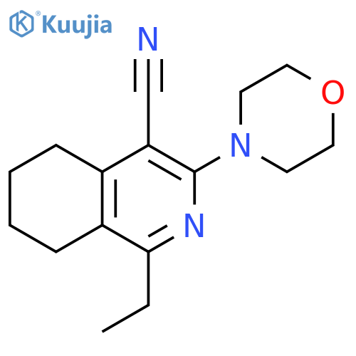 1-ethyl-3-morpholin-4-yl-5,6,7,8-tetrahydroisoquinoline-4-carbonitrile structure