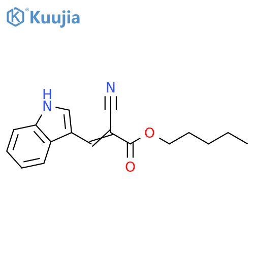 pentyl (2E)-2-cyano-3-(1H-indol-3-yl)prop-2-enoate structure