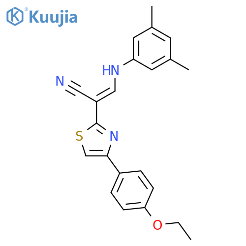 (2E)-3-(3,5-dimethylphenyl)amino-2-4-(4-ethoxyphenyl)-1,3-thiazol-2-ylprop-2-enenitrile structure