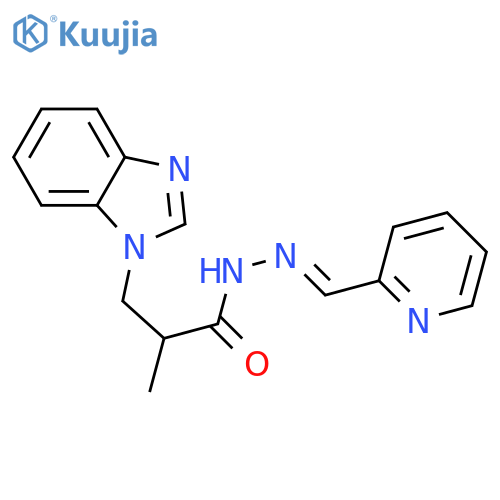 3-(1H-1,3-benzodiazol-1-yl)-2-methyl-N'-(1E)-(pyridin-2-yl)methylidenepropanehydrazide structure