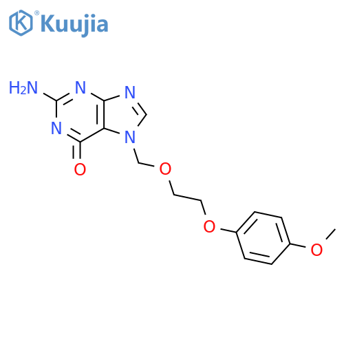 7-[[2-(p-methoxyphenyloxy)ethoxy]methyl]guanine structure