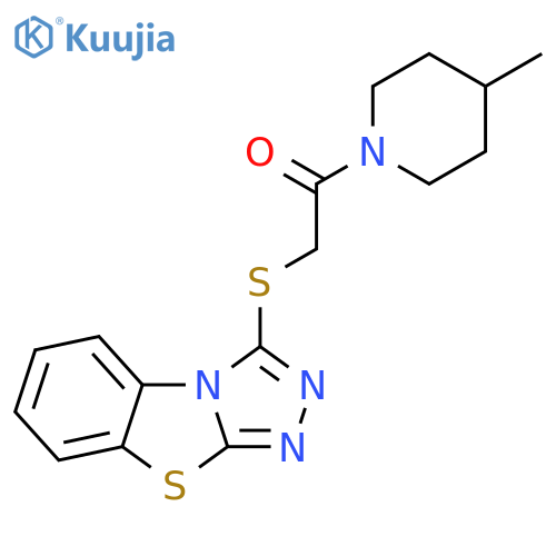 1-(4-methylpiperidin-1-yl)-2-{7-thia-2,4,5-triazatricyclo6.4.0.0^{2,6}dodeca-1(8),3,5,9,11-pentaen-3-ylsulfanyl}ethan-1-one structure