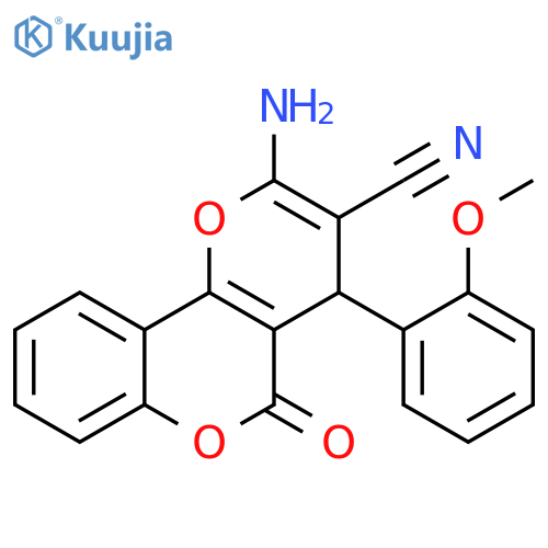 2-amino-4-(2-methoxyphenyl)-5-oxo-4H,5H-pyrano3,2-cchromene-3-carbonitrile structure