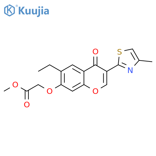 methyl 2-{6-ethyl-3-(4-methyl-1,3-thiazol-2-yl)-4-oxo-4H-chromen-7-yloxy}acetate structure