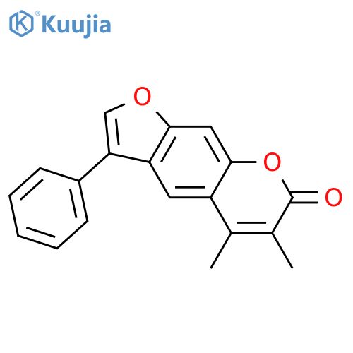 5,6-dimethyl-3-phenylfuro[3,2-g]chromen-7-one structure