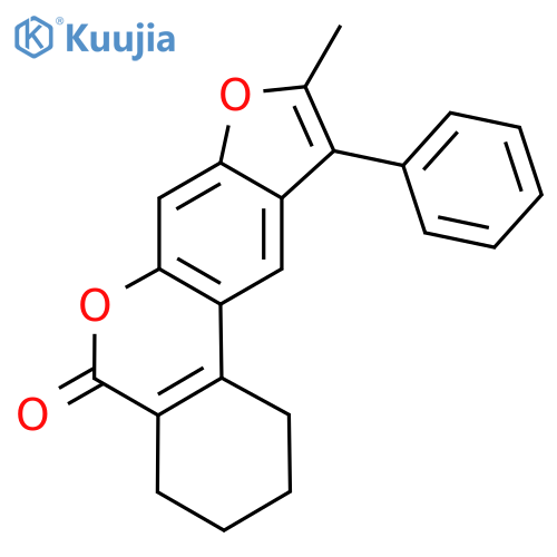 9-methyl-10-phenyl-1,2,3,4-tetrahydro-[1]benzofuro[6,5-c]isochromen-5-one structure