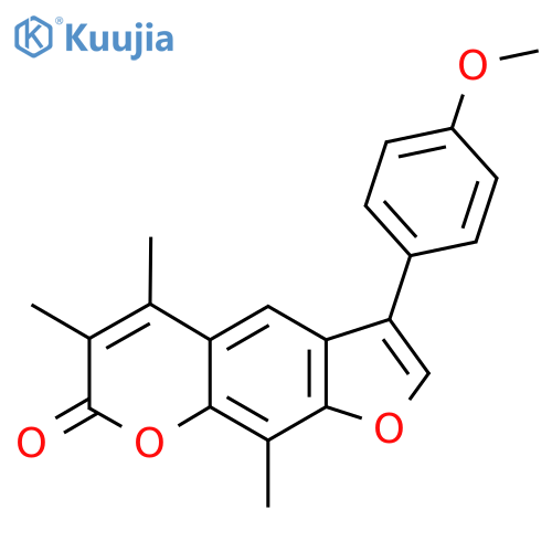 3-(4-methoxyphenyl)-5,6,9-trimethylfuro[3,2-g]chromen-7-one structure