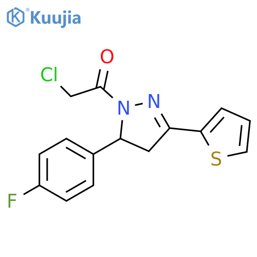 2-chloro-1-[3-(4-fluorophenyl)-5-thiophen-2-yl-3,4-dihydropyrazol-2-yl]ethanone structure
