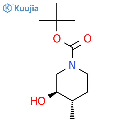 tert-butyl trans-3-hydroxy-4-methyl-piperidine-1-carboxylate structure