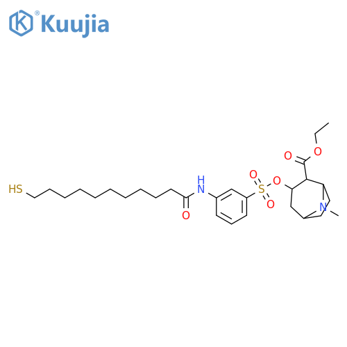 8-Azabicyclo[3.2.1]octane-2-carboxylic acid,3-[[[3-[(11-mercapto-1-oxoundecyl)amino]phenyl]sulfonyl]oxy]-8-methyl-,ethyl ester structure