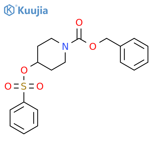 1-Piperidinecarboxylic acid, 4-[(phenylsulfonyl)oxy]-, phenylmethyl ester structure