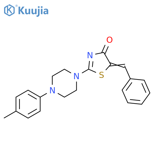 (5E)-2-4-(4-methylphenyl)piperazin-1-yl-5-(phenylmethylidene)-4,5-dihydro-1,3-thiazol-4-one structure