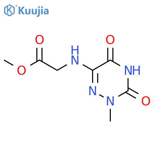 Glycine,N-(2,3,4,5-tetrahydro-2-methyl-3,5-dioxo-1,2,4-triazin-6-yl)-, methyl ester structure