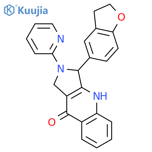 9H-Pyrrolo[3,4-b]quinolin-9-one,3-(2,3-dihydro-5-benzofuranyl)-1,2,3,4-tetrahydro-2-(2-pyridinyl)-, (3R)- structure