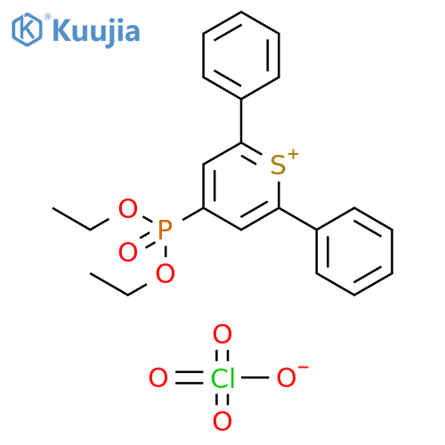 Thiopyrylium, 4-(diethoxyphosphinyl)-2,6-diphenyl-, perchlorate structure