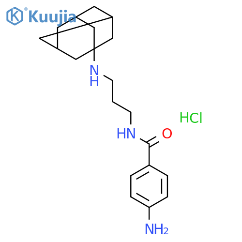 Benzamide,4-amino-N-[3-(tricyclo[3.3.1.13,7]dec-1-ylamino)propyl]-, hydrochloride (1:2) structure