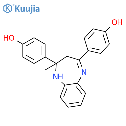 Phenol, 4,4'-(2,3-dihydro-2-methyl-1H-1,5-benzodiazepine-2,4-diyl)bis- structure