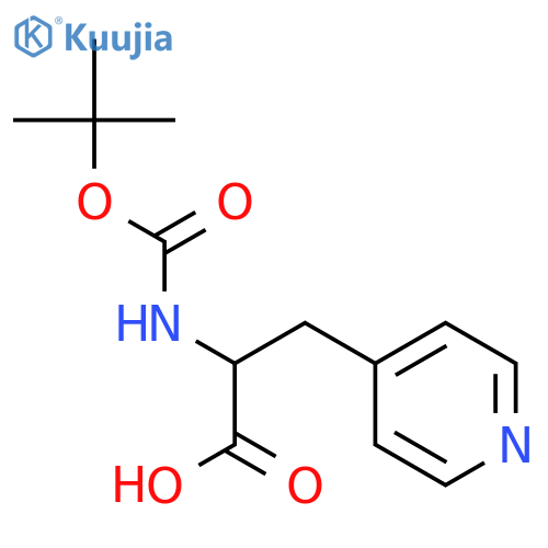(2S)-2-{[(tert-butoxy)carbonyl]amino}-3-(pyridin-4-yl)propanoic acid structure