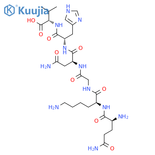 L-Valine, L-glutaminyl-L-lysylglycyl-L-asparaginyl-L-histidyl- structure