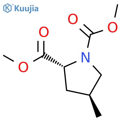 1,2-Pyrrolidinedicarboxylic acid, 4-methyl-, dimethyl ester, (2R,4S)-rel- structure
