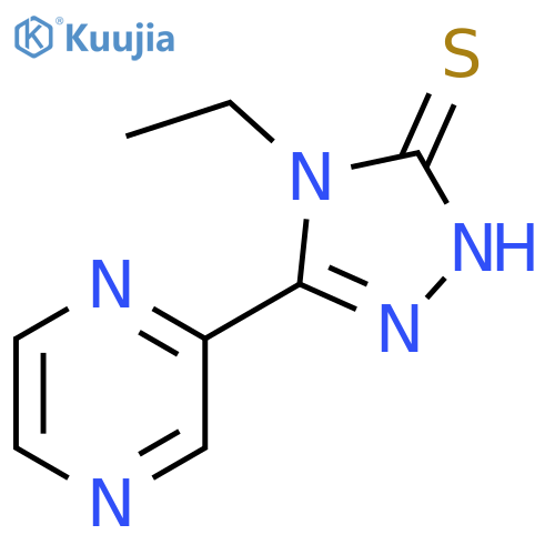 4-ethyl-5-(pyrazin-2-yl)-4H-1,2,4-triazole-3-thiol structure