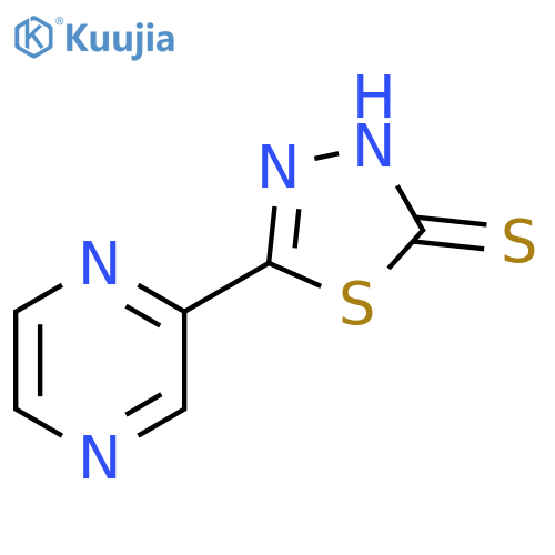 5-(Pyrazin-2-yl)-1,3,4-thiadiazole-2-thiol structure